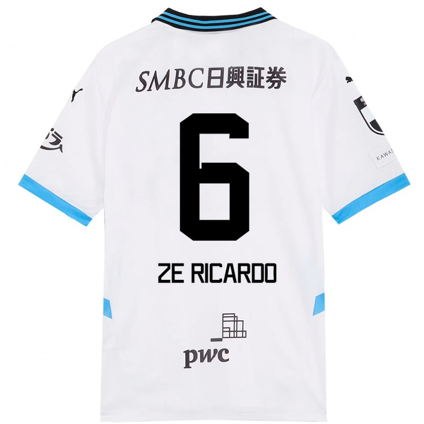 Danxen Niño Camiseta Zé Ricardo #6 Blanco Azul Celeste 2ª Equipación 2025/26 La Camisa