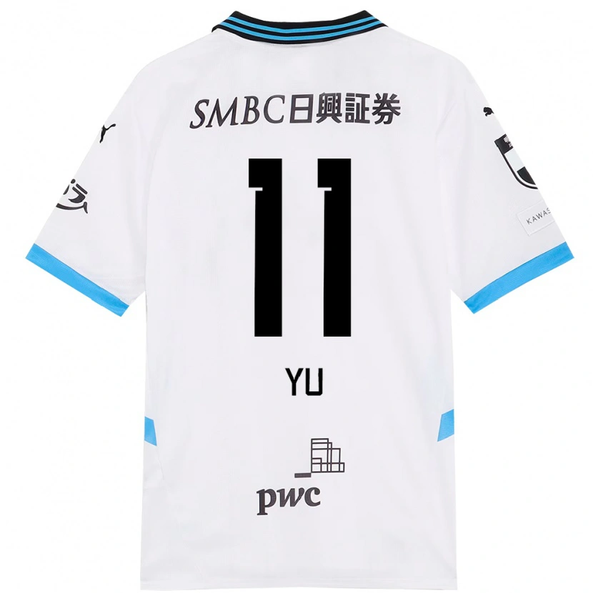 Danxen Niño Camiseta Yu Kobayashi #11 Blanco Azul Celeste 2ª Equipación 2025/26 La Camisa