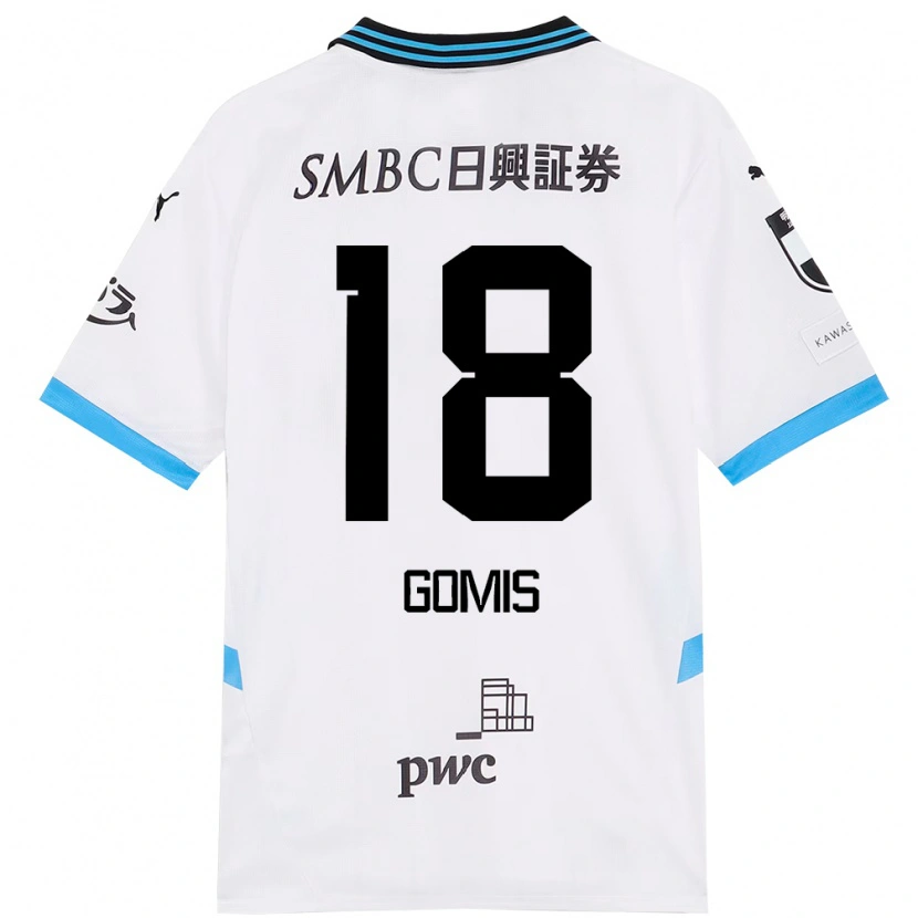 Danxen Niño Camiseta Bafétimbi Gomis #18 Azul Celeste Negro 2ª Equipación 2025/26 La Camisa