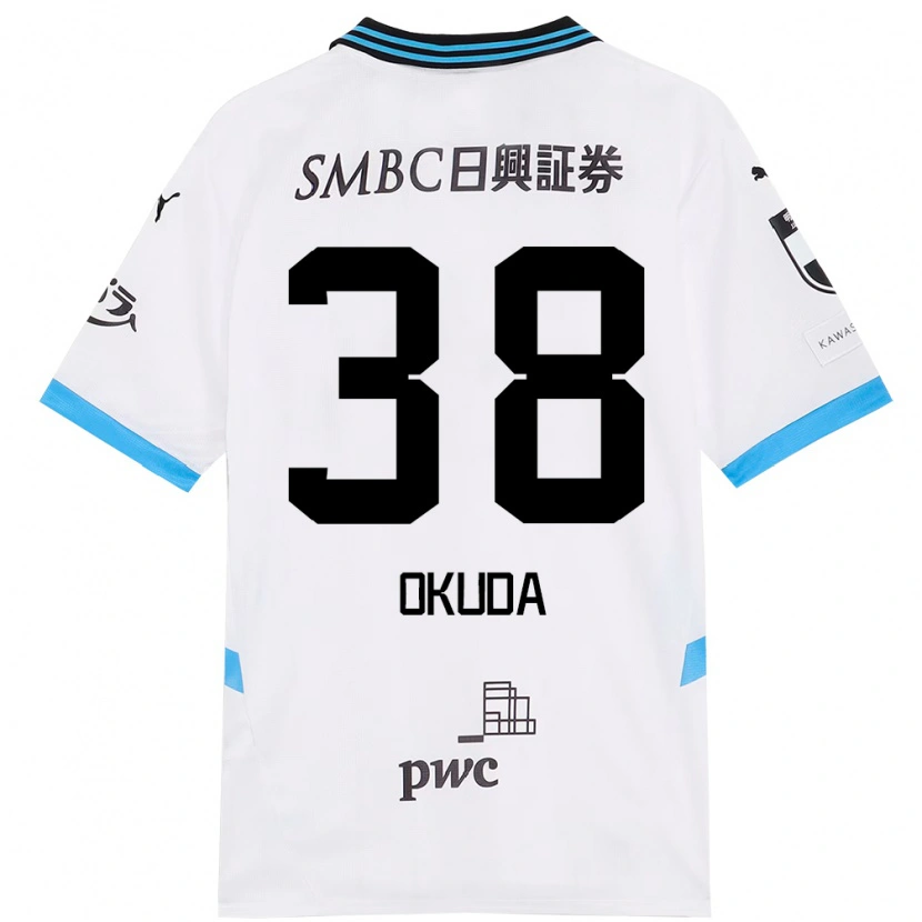Danxen Niño Camiseta Yuma Okuda #38 Azul Celeste Negro 2ª Equipación 2025/26 La Camisa
