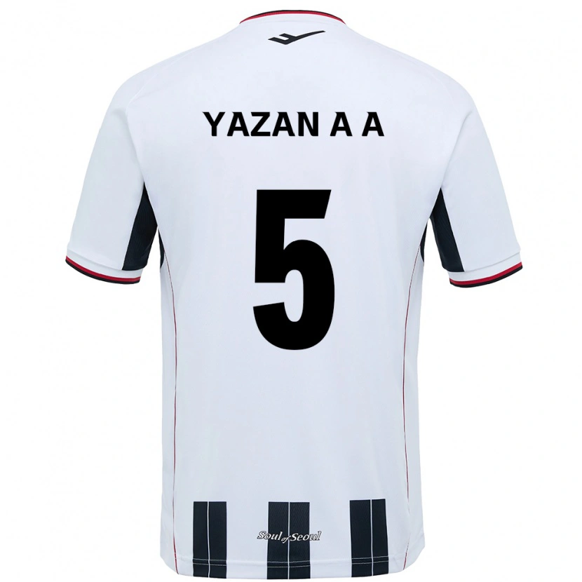 Danxen Niño Camiseta Yazan Al-Arab #5 Negro Rojo 2ª Equipación 2025/26 La Camisa