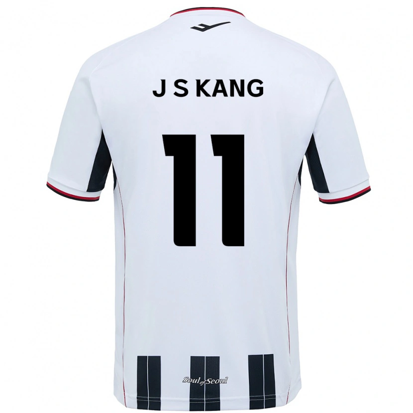 Danxen Niño Camiseta Seong-Jin Kang #11 Blanco Negro 2ª Equipación 2025/26 La Camisa