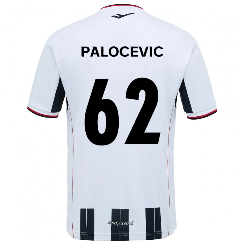 Danxen Niño Camiseta Aleksandar Palocevic #62 Blanco Negro 2ª Equipación 2025/26 La Camisa
