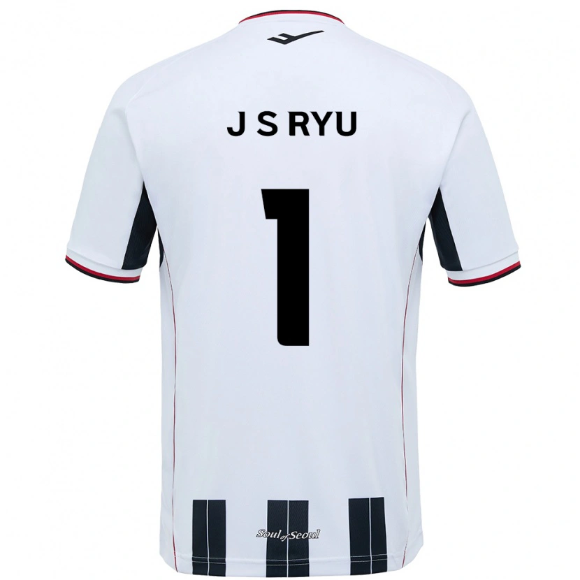 Danxen Niño Camiseta Ryu Ji-Soo #1 Negro Rojo 2ª Equipación 2025/26 La Camisa