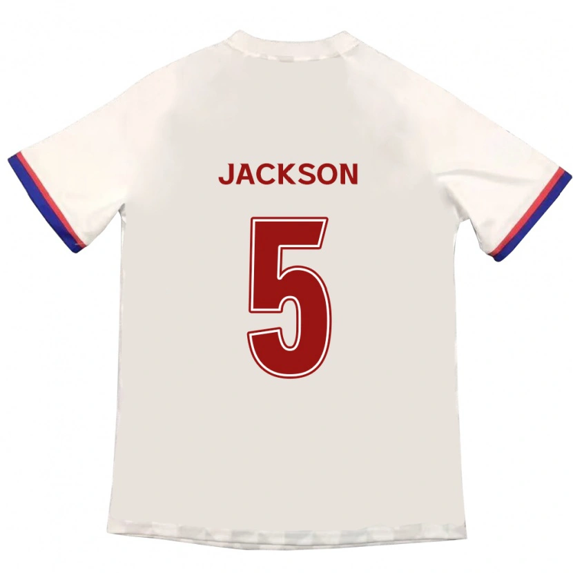 Danxen Niño Camiseta Lachlan Jackson #5 Blanquecino Rojo 2ª Equipación 2025/26 La Camisa