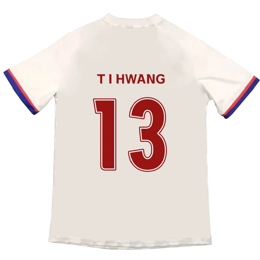 Danxen Niño Camiseta In-Taek Hwang #13 Blanquecino Rojo 2ª Equipación 2025/26 La Camisa