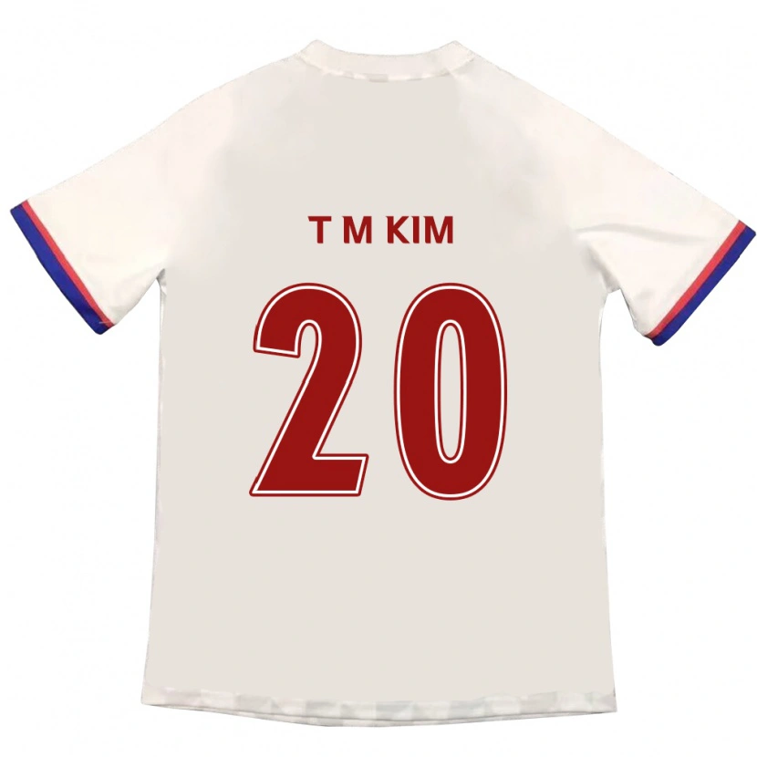 Danxen Niño Camiseta Tae-Min Kim #20 Blanquecino Rojo 2ª Equipación 2025/26 La Camisa
