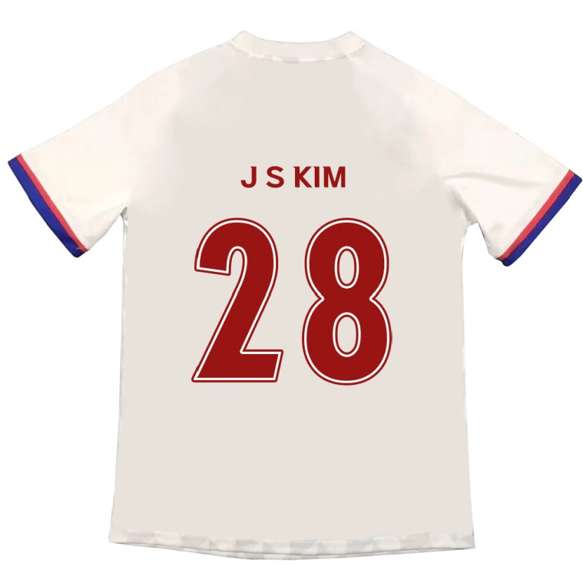 Danxen Niño Camiseta Jae-Sung Kim #28 Blanquecino Rojo 2ª Equipación 2025/26 La Camisa