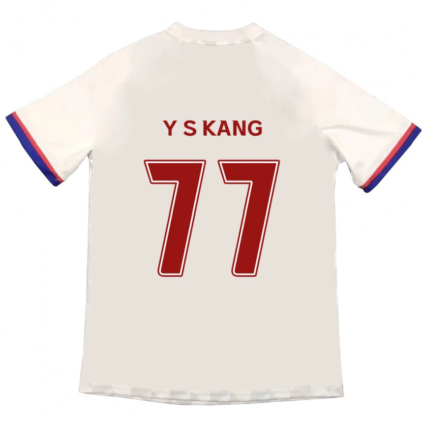 Danxen Niño Camiseta Sang-Yun Kang #77 Blanquecino Rojo 2ª Equipación 2025/26 La Camisa
