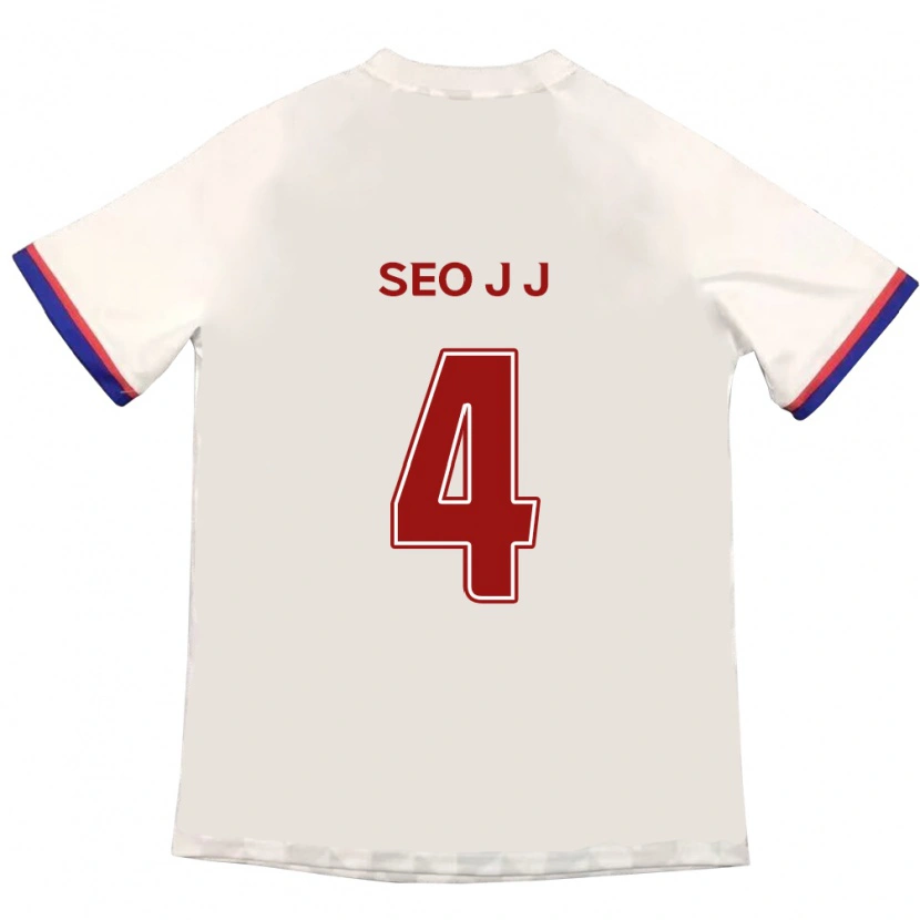 Danxen Niño Camiseta Seo Jin-Ju #4 Blanquecino Rojo 2ª Equipación 2025/26 La Camisa