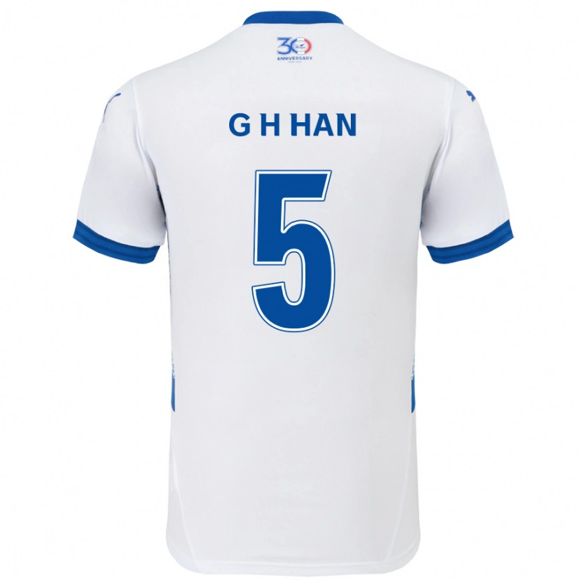 Danxen Niño Camiseta Ho-Gang Han #5 Azul Real Blanco 2ª Equipación 2025/26 La Camisa