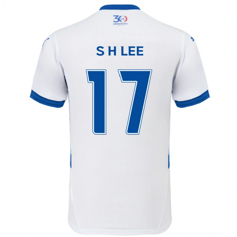 Danxen Niño Camiseta Hyun-Seo Lee #17 Azul Real Blanco 2ª Equipación 2025/26 La Camisa