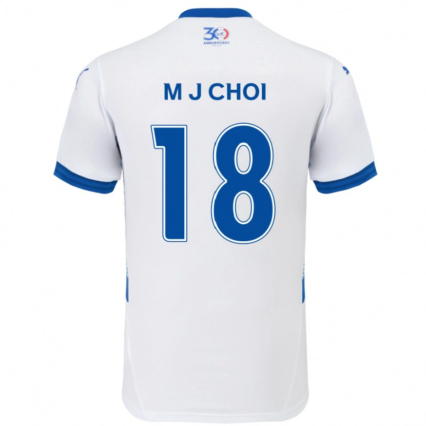 Danxen Niño Camiseta Ji-Moog Choi #18 Azul Real Blanco 2ª Equipación 2025/26 La Camisa