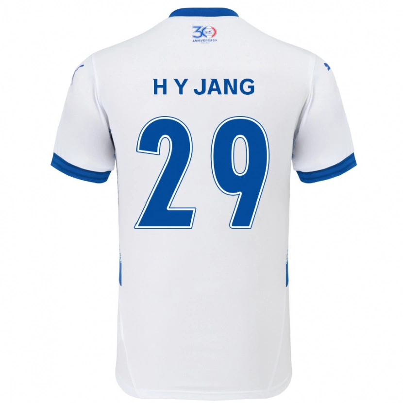 Danxen Niño Camiseta Yo-Han Jang #29 Azul Real Blanco 2ª Equipación 2025/26 La Camisa