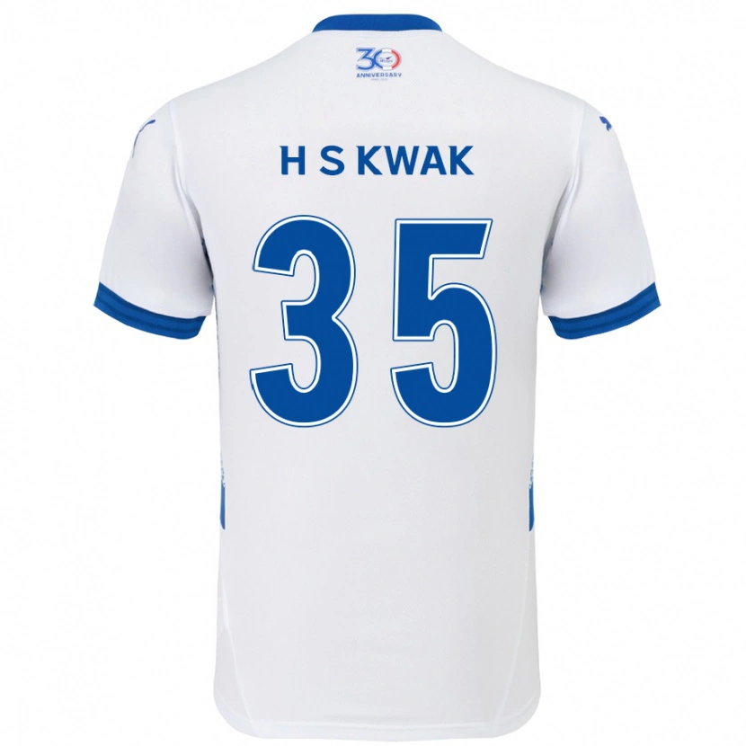 Danxen Niño Camiseta Sung-Hoon Kwak #35 Azul Real Blanco 2ª Equipación 2025/26 La Camisa