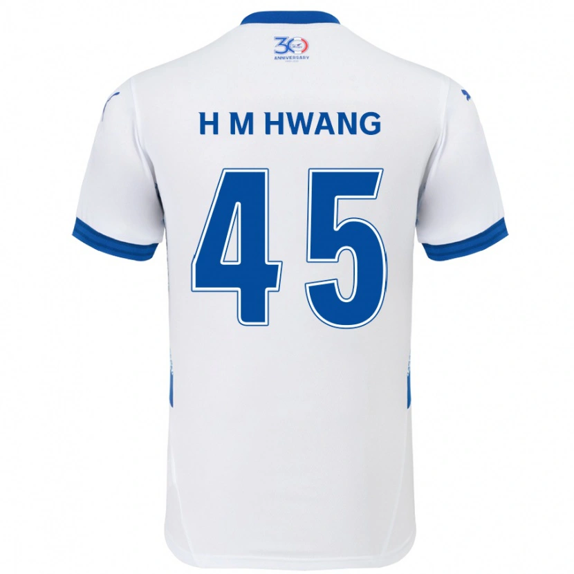 Danxen Niño Camiseta Myung-Hyun Hwang #45 Azul Real Blanco 2ª Equipación 2025/26 La Camisa