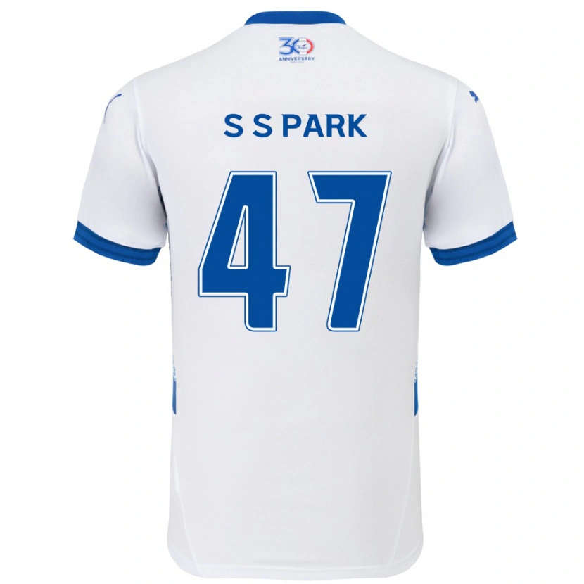 Danxen Niño Camiseta Seung-Soo Park #47 Azul Real Blanco 2ª Equipación 2025/26 La Camisa