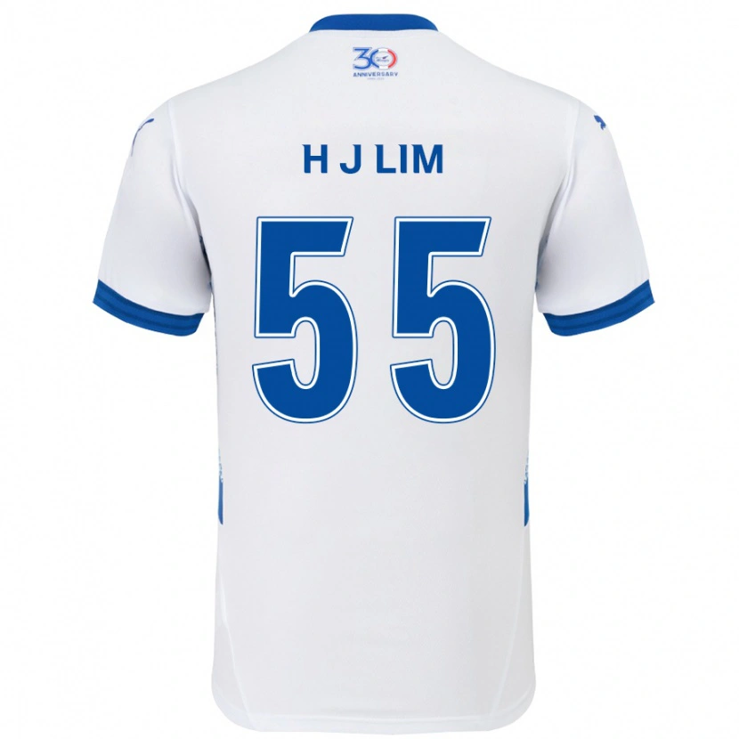 Danxen Niño Camiseta Ji-Hoon Lim #55 Azul Real Blanco 2ª Equipación 2025/26 La Camisa