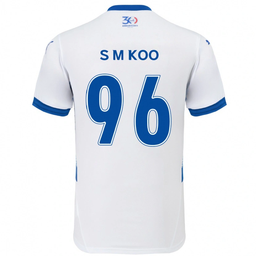 Danxen Niño Camiseta Min-Seo Koo #96 Azul Real Blanco 2ª Equipación 2025/26 La Camisa