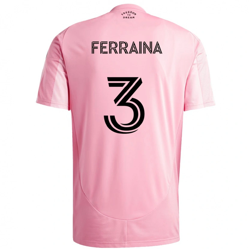 Danxen Hombre Camiseta Giovanni Ferraina #3 Negro Rosa 1ª Equipación 2025/26 La Camisa