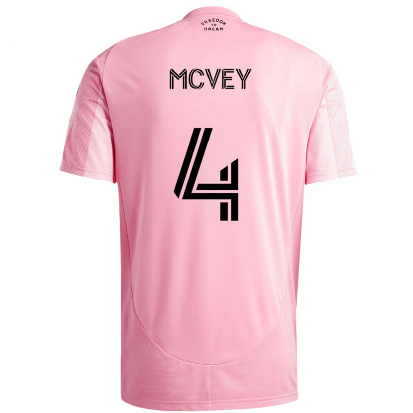 Danxen Hombre Camiseta Christopher Mcvey #4 Negro Rosa 1ª Equipación 2025/26 La Camisa