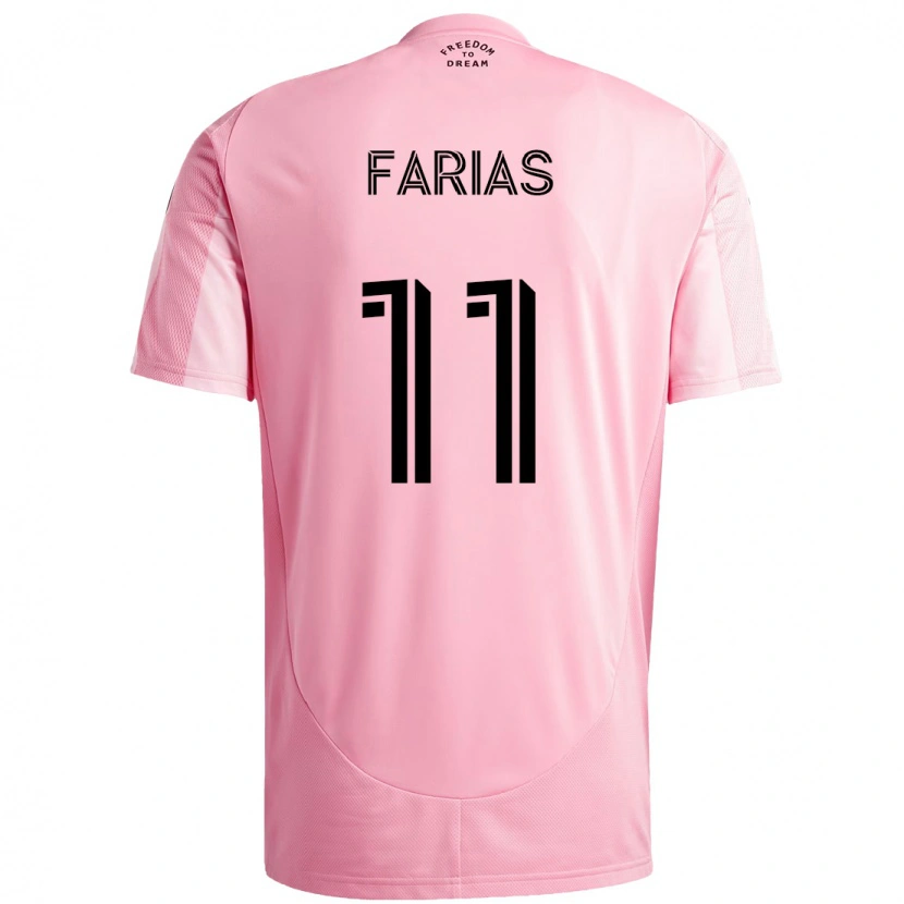 Danxen Hombre Camiseta Facundo Farías #11 Negro Rosa 1ª Equipación 2025/26 La Camisa