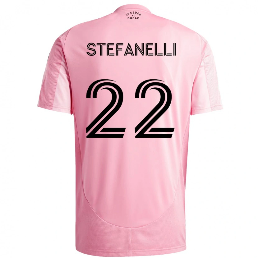 Danxen Hombre Camiseta Nicolás Stefanelli #22 Negro Rosa 1ª Equipación 2025/26 La Camisa