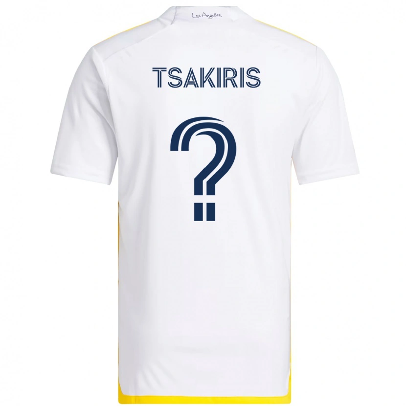 Danxen Hombre Camiseta Mateo Tsakiris #0 Blanco Amarillo 1ª Equipación 2025/26 La Camisa