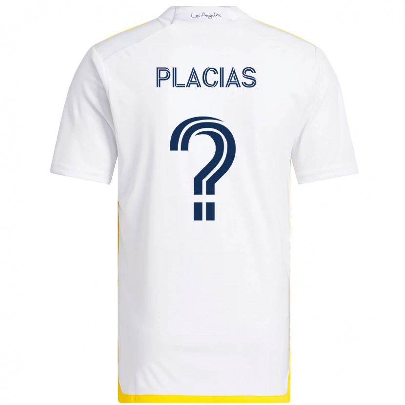 Danxen Hombre Camiseta Julian Placias #0 Blanco Amarillo 1ª Equipación 2025/26 La Camisa