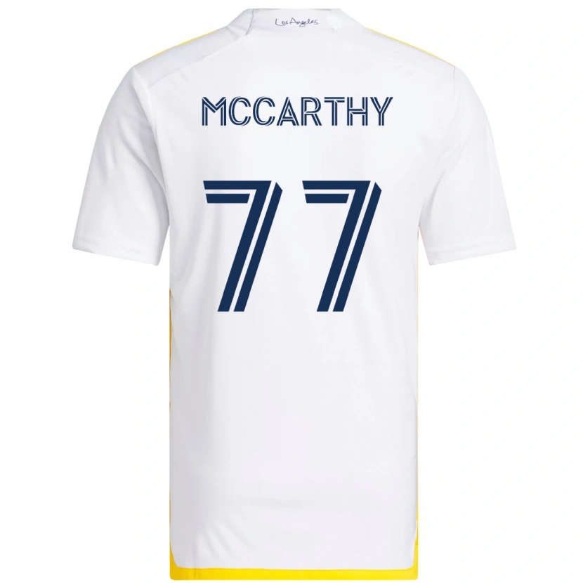 Danxen Hombre Camiseta John Mccarthy #77 Blanco Amarillo 1ª Equipación 2025/26 La Camisa