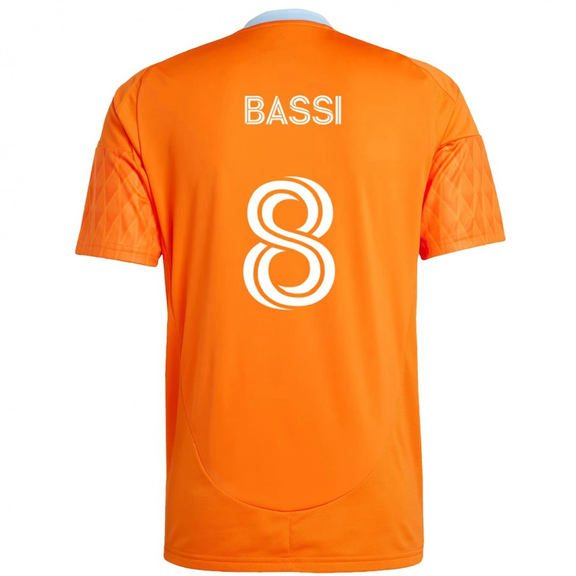 Danxen Hombre Camiseta Amine Bassi #8 Morado Naranja 1ª Equipación 2025/26 La Camisa