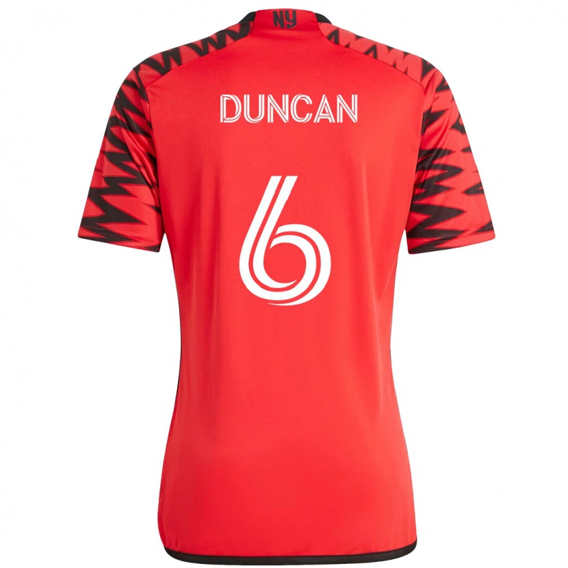 Danxen Hombre Camiseta Kyle Duncan #6 Rojo Negro 1ª Equipación 2025/26 La Camisa