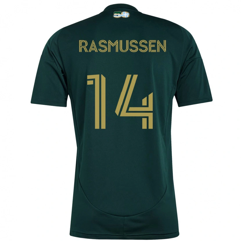 Danxen Hombre Camiseta Justin Rasmussen #14 Beige Verde 1ª Equipación 2025/26 La Camisa