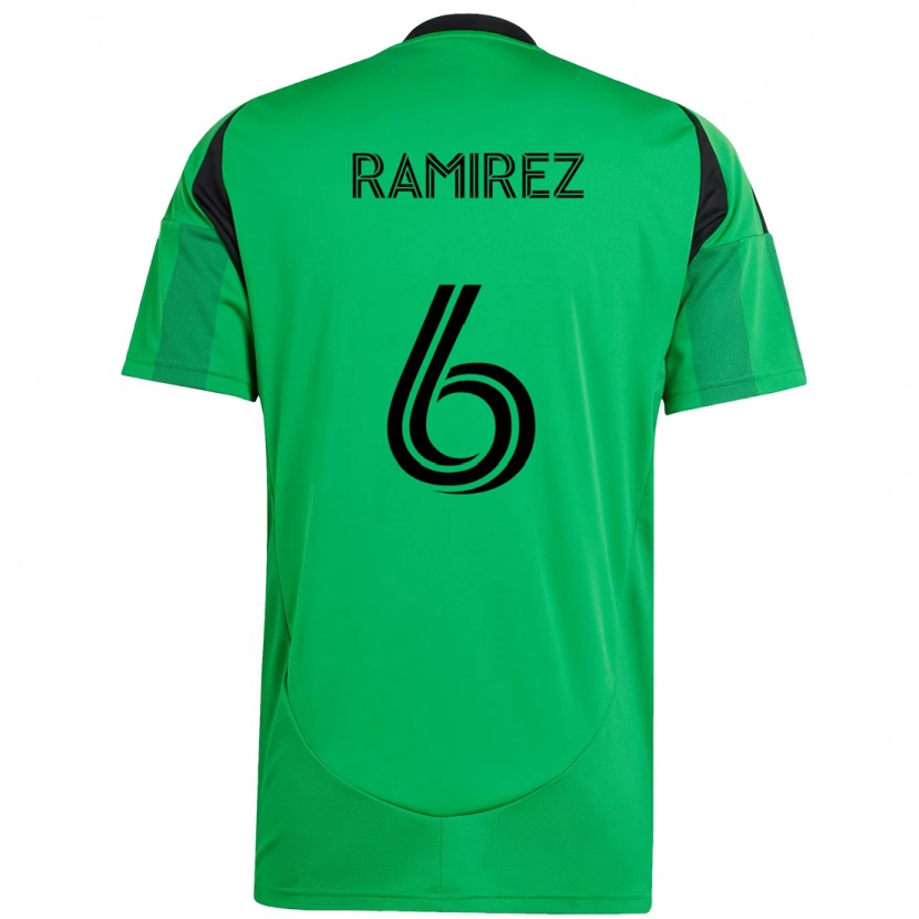 Danxen Hombre Camiseta Alonso Ramírez #6 Verde Negro 1ª Equipación 2025/26 La Camisa