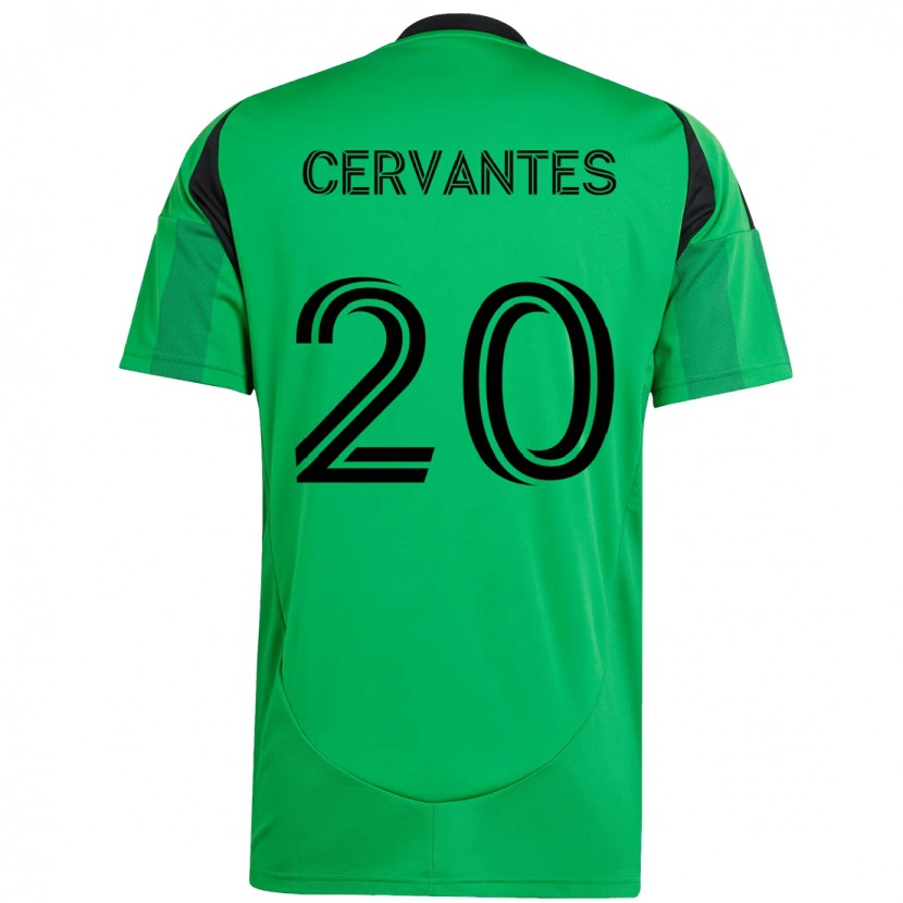 Danxen Hombre Camiseta Aaron Cervantes #20 Blanco Verde 1ª Equipación 2025/26 La Camisa