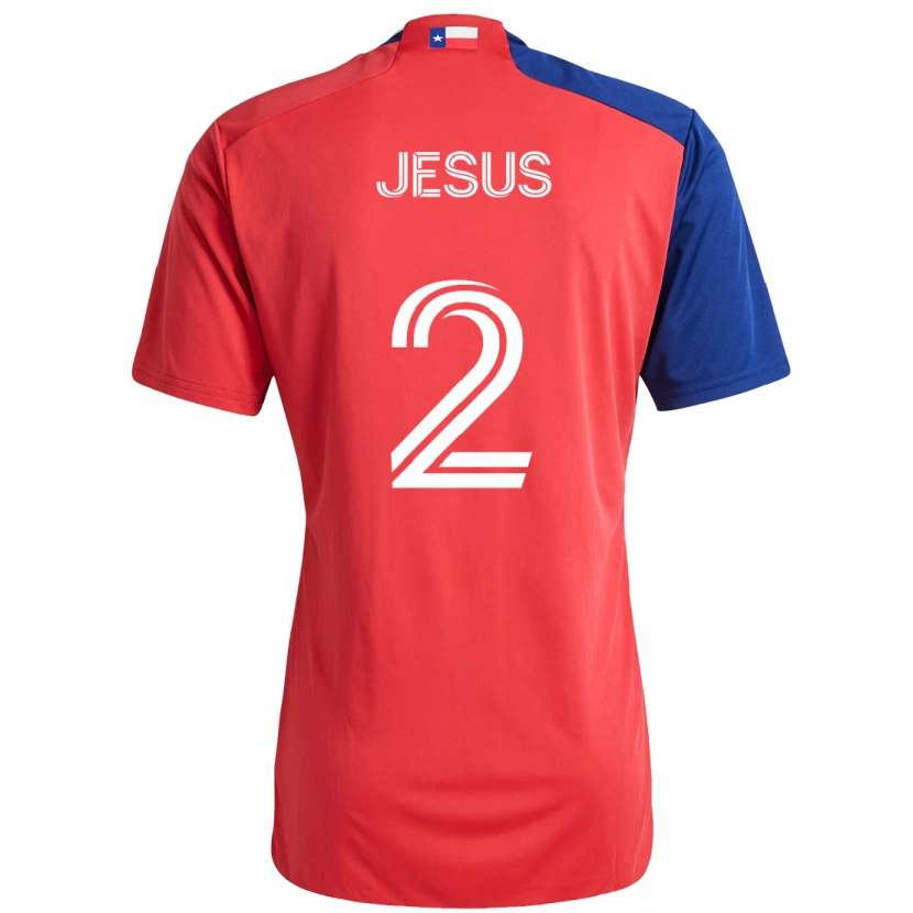 Danxen Hombre Camiseta Geovane Jesus #2 Azul Claro Rojo 1ª Equipación 2025/26 La Camisa