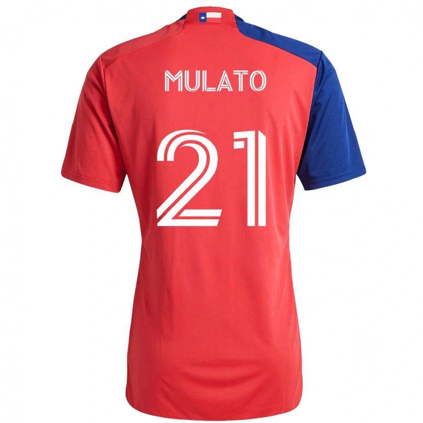 Danxen Hombre Camiseta José Mulato #21 Azul Claro Rojo 1ª Equipación 2025/26 La Camisa