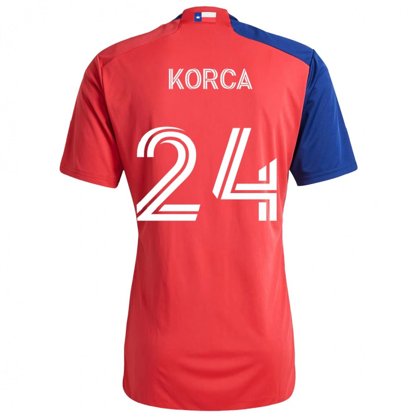 Danxen Hombre Camiseta Amet Korca #24 Azul Claro Rojo 1ª Equipación 2025/26 La Camisa