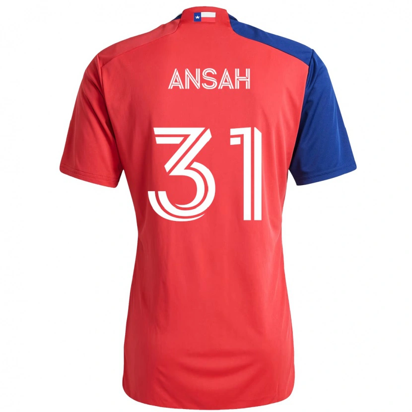 Danxen Hombre Camiseta Eugene Ansah #31 Azul Claro Rojo 1ª Equipación 2025/26 La Camisa