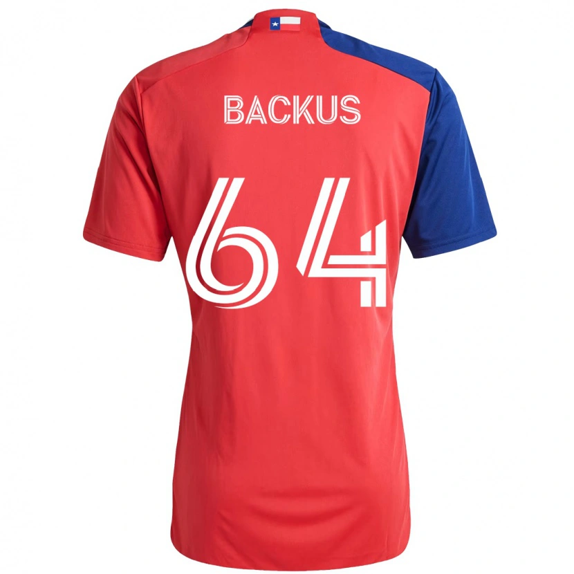 Danxen Hombre Camiseta Braeden Backus #64 Azul Claro Rojo 1ª Equipación 2025/26 La Camisa
