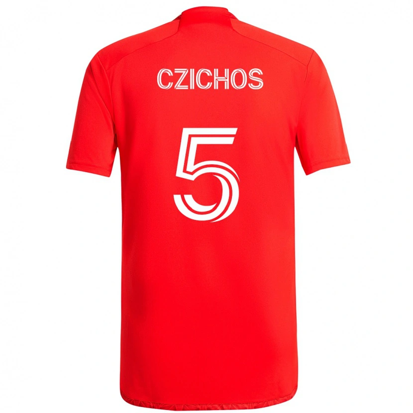 Danxen Hombre Camiseta Rafael Czichos #5 Rojo Blanco 1ª Equipación 2025/26 La Camisa