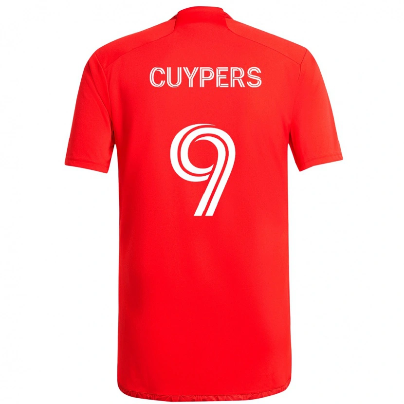 Danxen Hombre Camiseta Hugo Cuypers #9 Rojo Blanco 1ª Equipación 2025/26 La Camisa