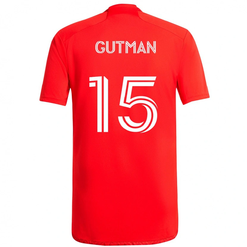 Danxen Hombre Camiseta Andrew Gutman #15 Rojo Blanco 1ª Equipación 2025/26 La Camisa