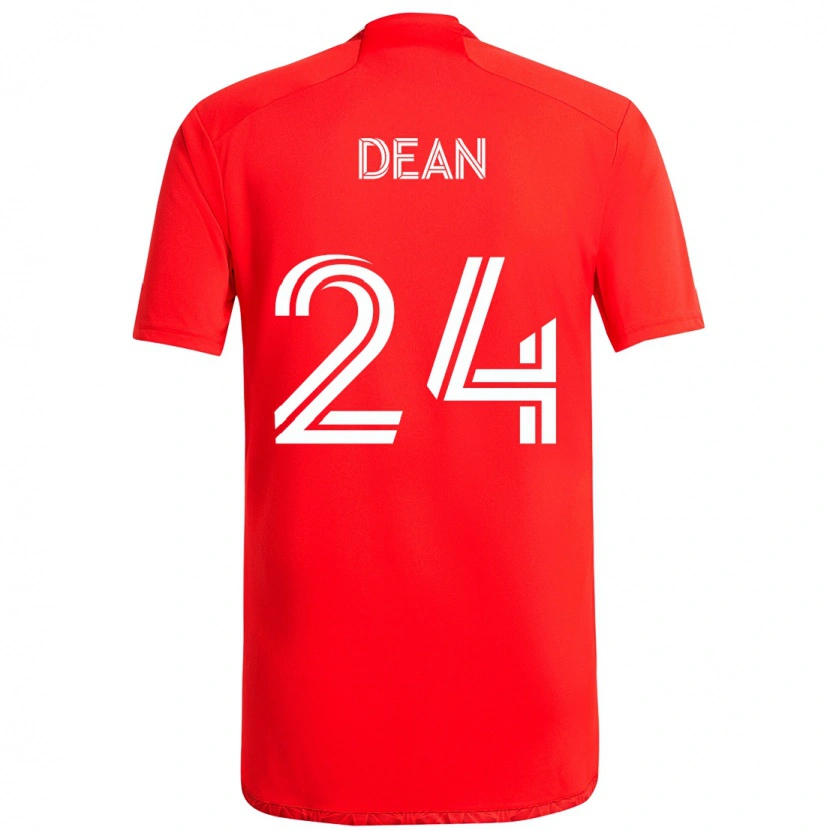 Danxen Hombre Camiseta Jonathan Dean #24 Rojo Blanco 1ª Equipación 2025/26 La Camisa
