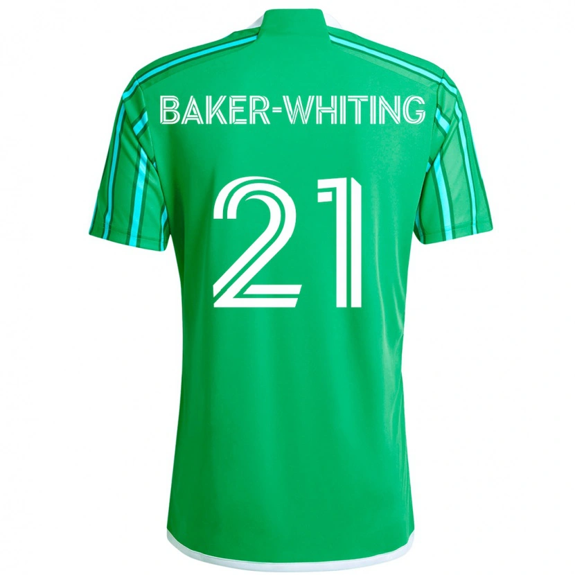 Danxen Hombre Camiseta Reed Baker-Whiting #21 Verde Blanco 1ª Equipación 2025/26 La Camisa