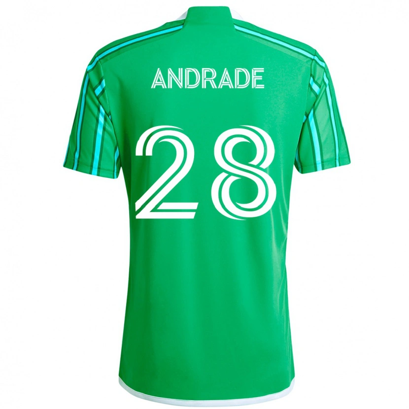 Danxen Hombre Camiseta Yeimar Gómez Andrade #28 Verde Blanco 1ª Equipación 2025/26 La Camisa
