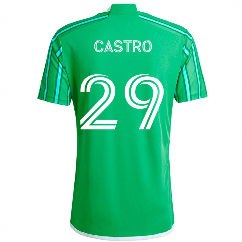 Danxen Hombre Camiseta Jacob Castro #29 Verde Blanco 1ª Equipación 2025/26 La Camisa