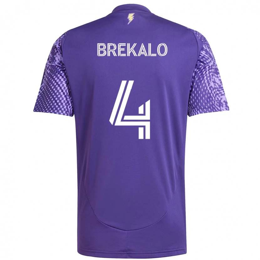Danxen Hombre Camiseta David Brekalo #4 Blanco Morado 1ª Equipación 2025/26 La Camisa