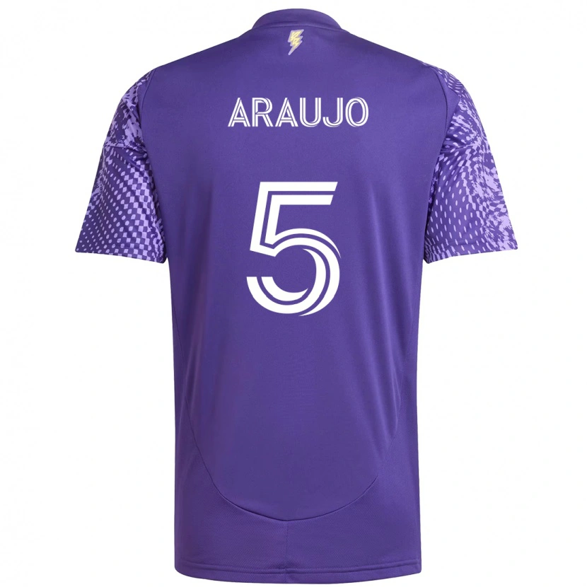 Danxen Hombre Camiseta César Araújo #5 Blanco Morado 1ª Equipación 2025/26 La Camisa