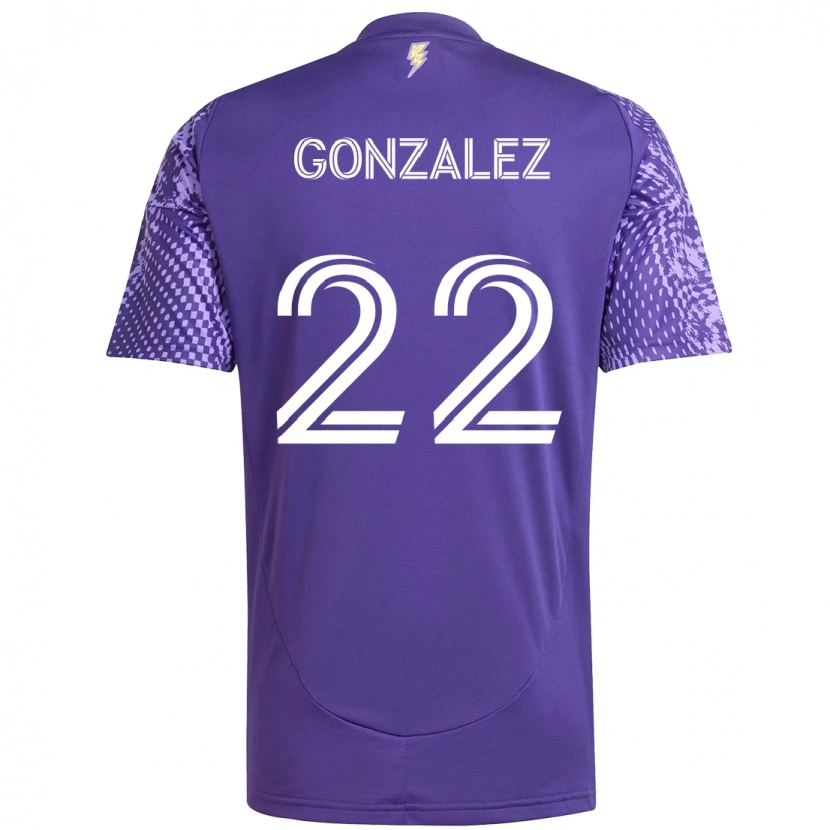 Danxen Hombre Camiseta Gastón González #22 Blanco Morado 1ª Equipación 2025/26 La Camisa